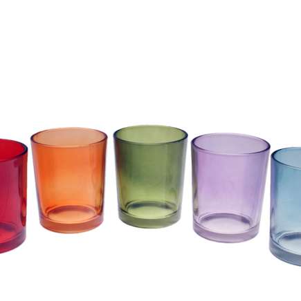 Glass candleholder mix colors, 5.5*5.5*6CM(12X96)