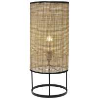 Настолна лампа от плетена ратанова мрежа на метална поставка, Ф 25х60 см