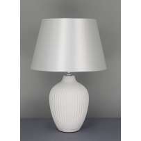 Нощна лампа с циментена основа и текстилен бял абажур, Ф 33х50 см