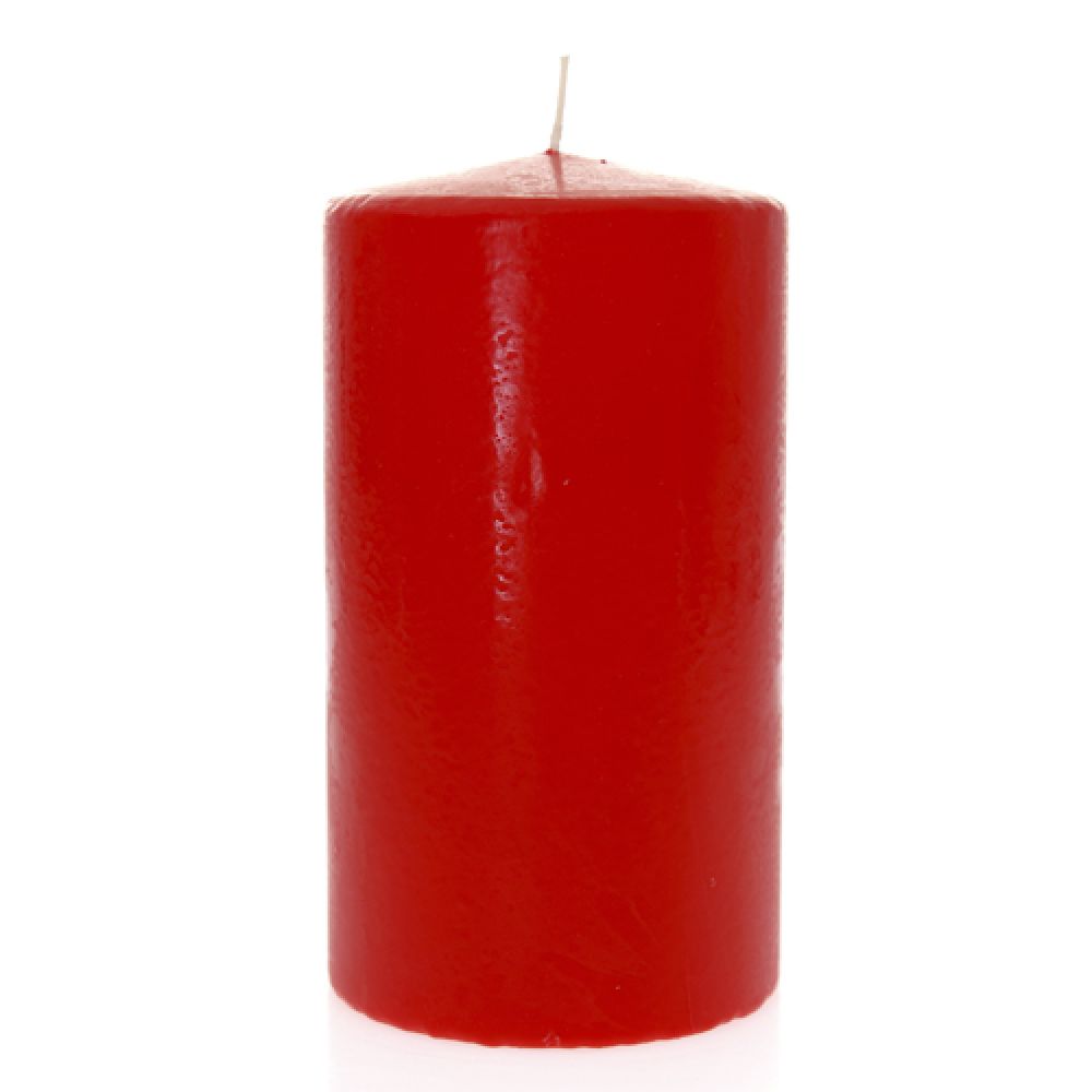 Свещ цилиндър,червена,12х22 см