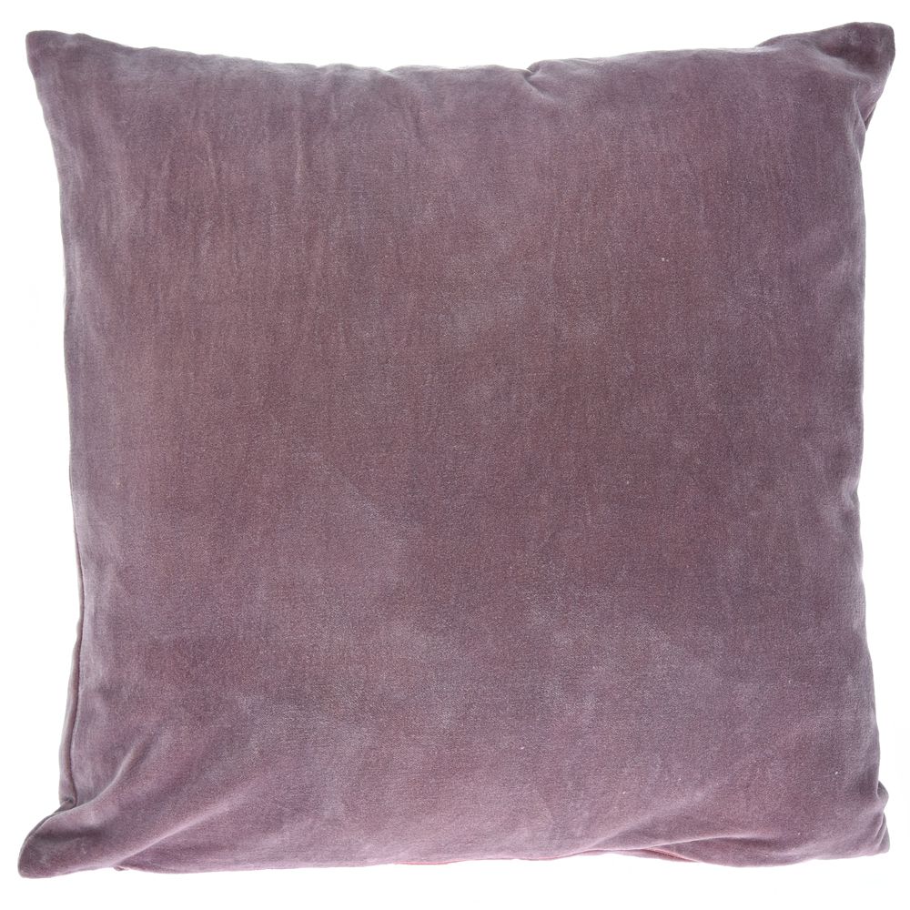 Декоративна възглавница от памучно ленено кадифе в цвят пепел от рози. Размер: 45Х45 см