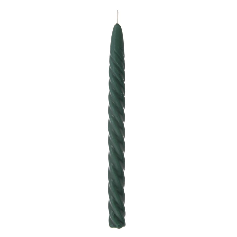 Усукана свещ-зелена. Комплект от 6 бр. 25 см