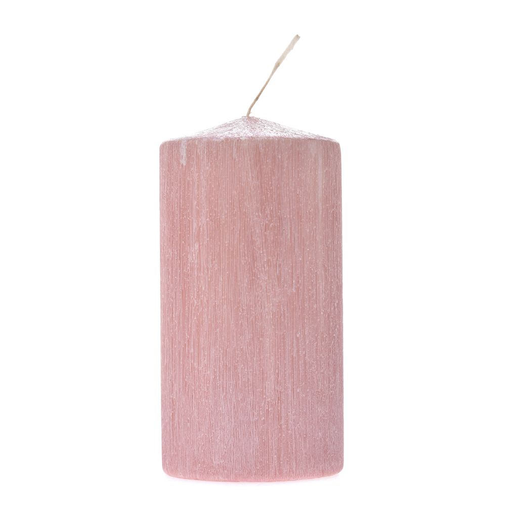 Свещ RUSTIC - бледо розова. 7х14 см
