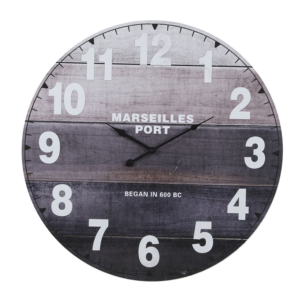 Стенен часовник от MDF-MARSEILLES PORT. Размер: 60Х60Х4 см