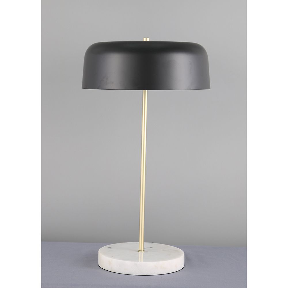 Нощна лампа с метална основа и черен абажур,  Ф 30х50 см
