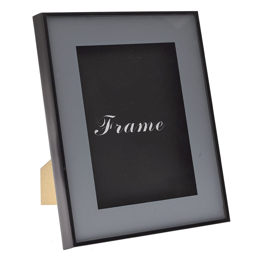 Черно-сива фото рамка със стъкло, 19х24х2 см, за снимка 13х18 см
