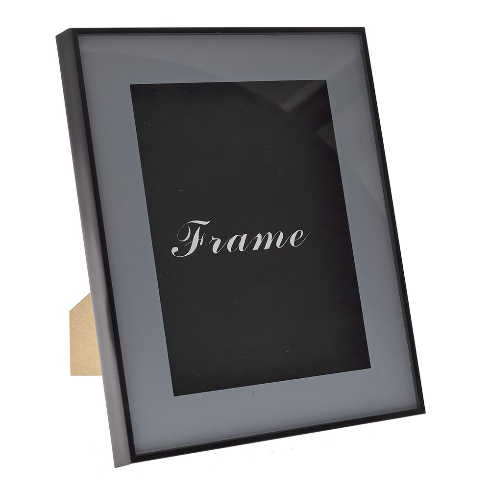 Черно-сива фото рамка със стъкло, 21х26х2 см, за снимка 15х20 см