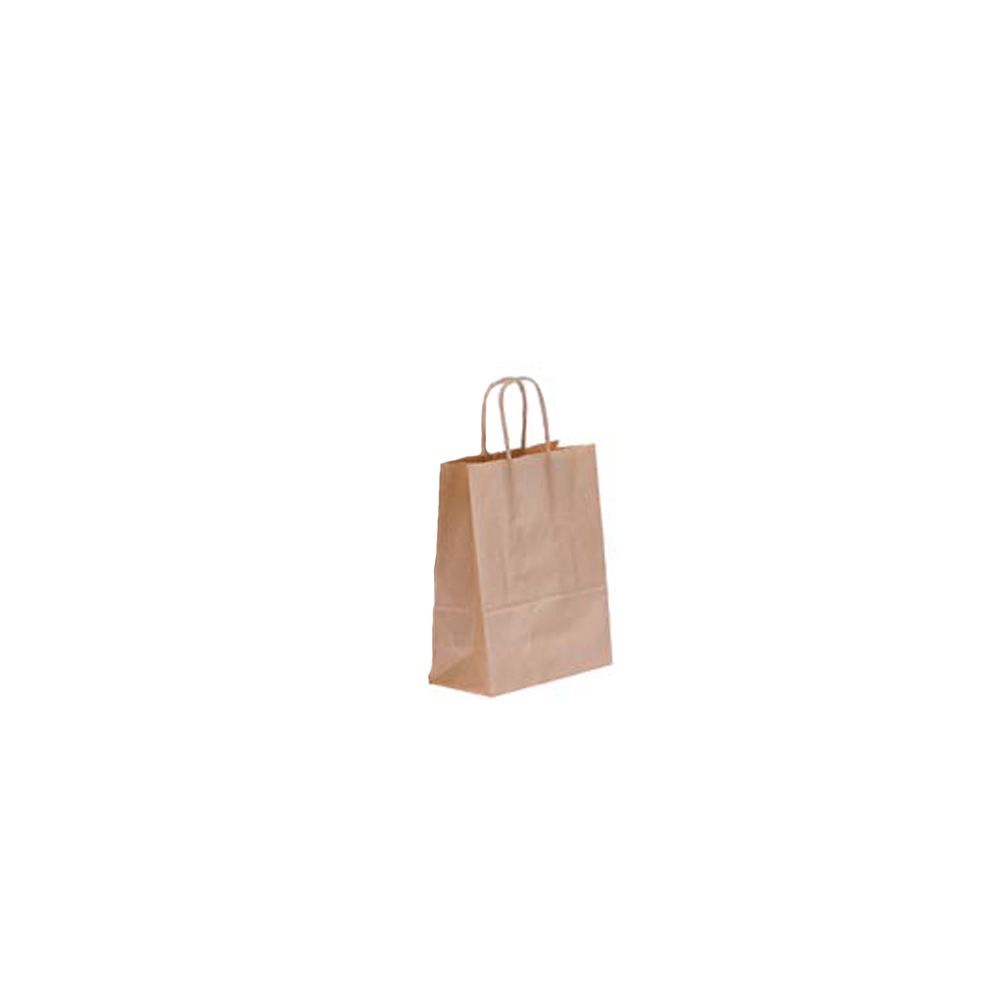Крафт подаръчна торбичка, натурал, 15х21х8 см