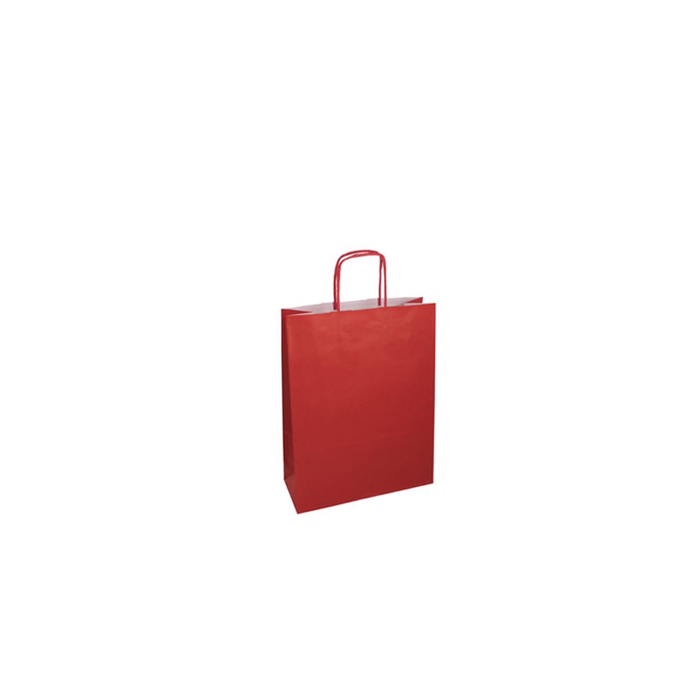Крафт подаръчна торбичка, червена, 21х27х11 см
