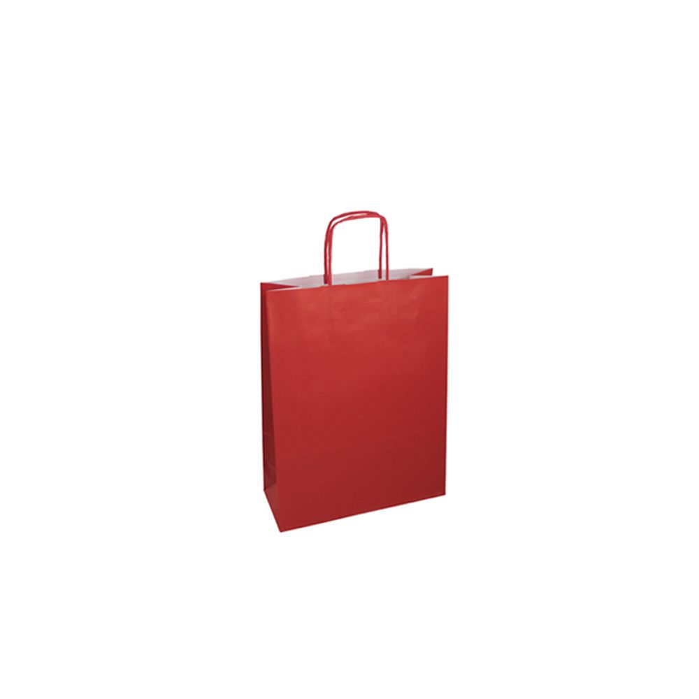 Крафт подаръчна торбичка, червена,25х33х12 см