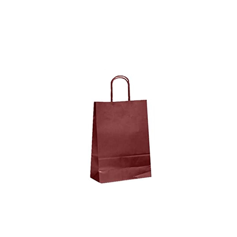 Крафт подаръчна торбичка, бордо,25х33х12 см
