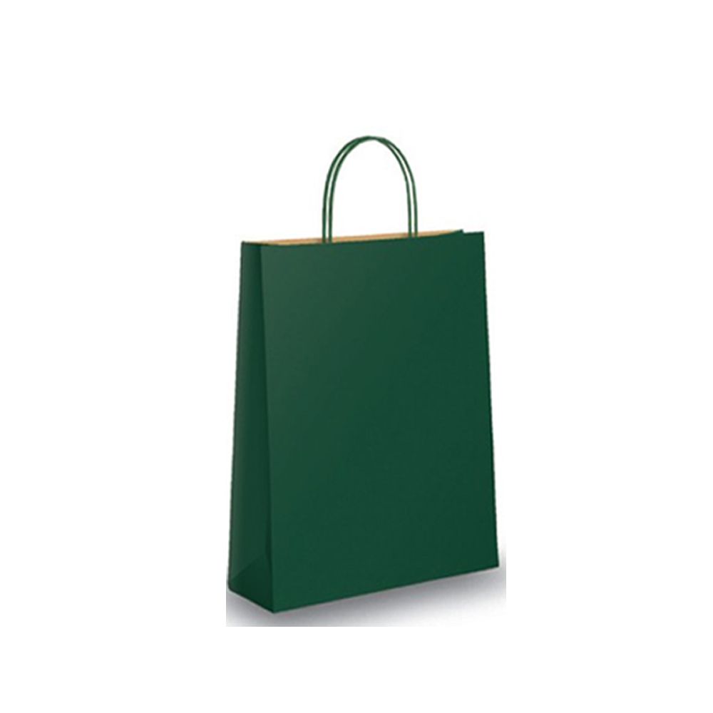 Подаръчна крафт торбичка, зелена, 40х55х15см
