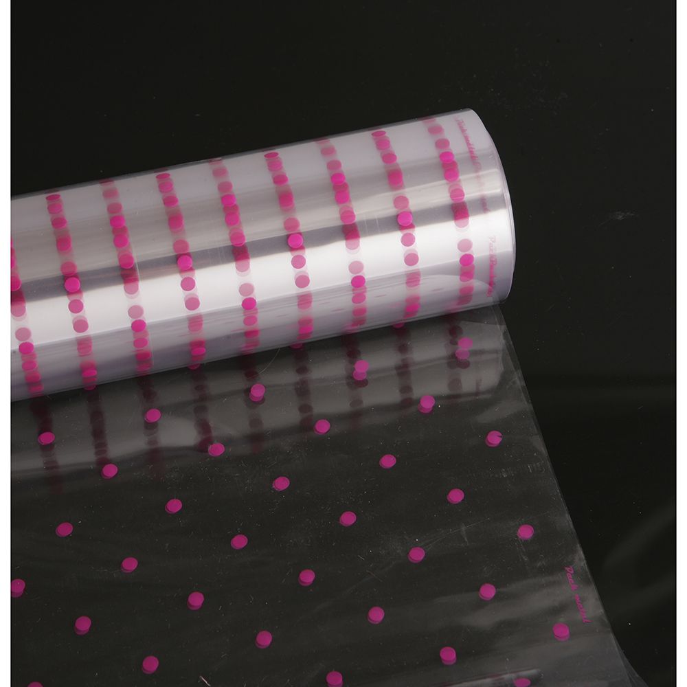  ЦЕЛОФАН 80 см x 50 м, розови точки