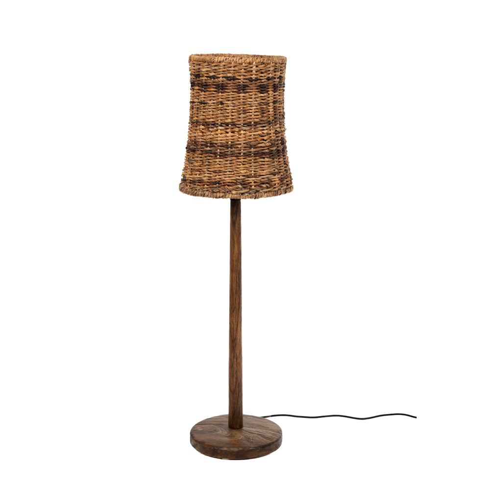 Подова лампа от абака с дървена основа ф30 x 107 см.