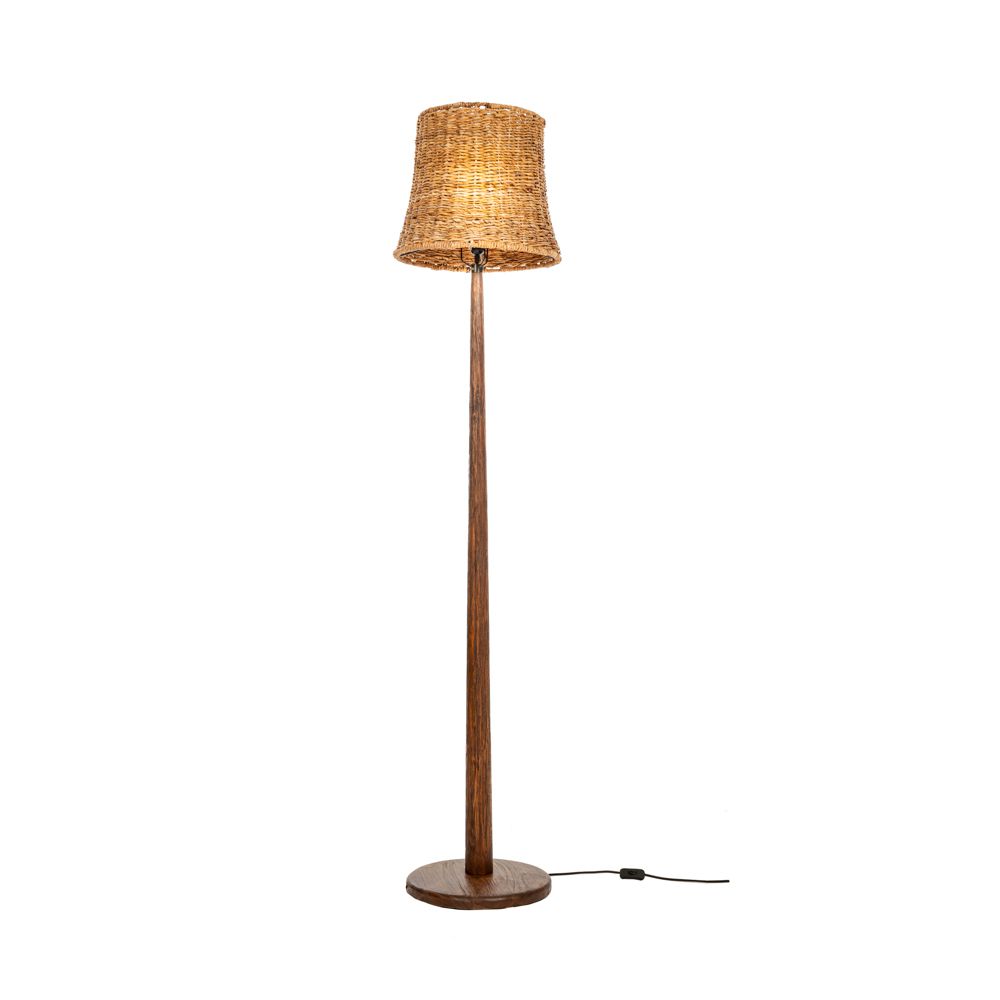 Подова лампа от абака с дървена основа ф40 x 183 см.