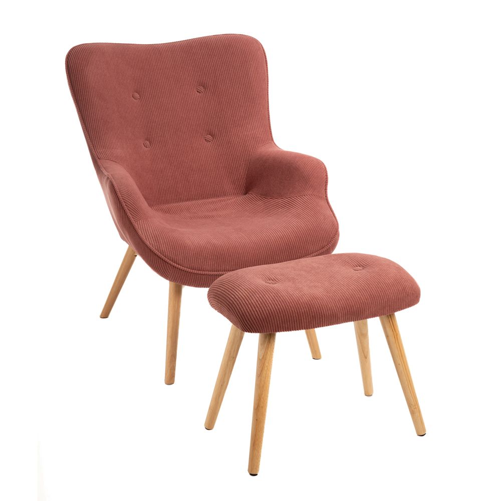 Кресло Berzera цвят гнила ябълка 70х84х89см.височина на гръб с поставка за крачета 54х36х42см.