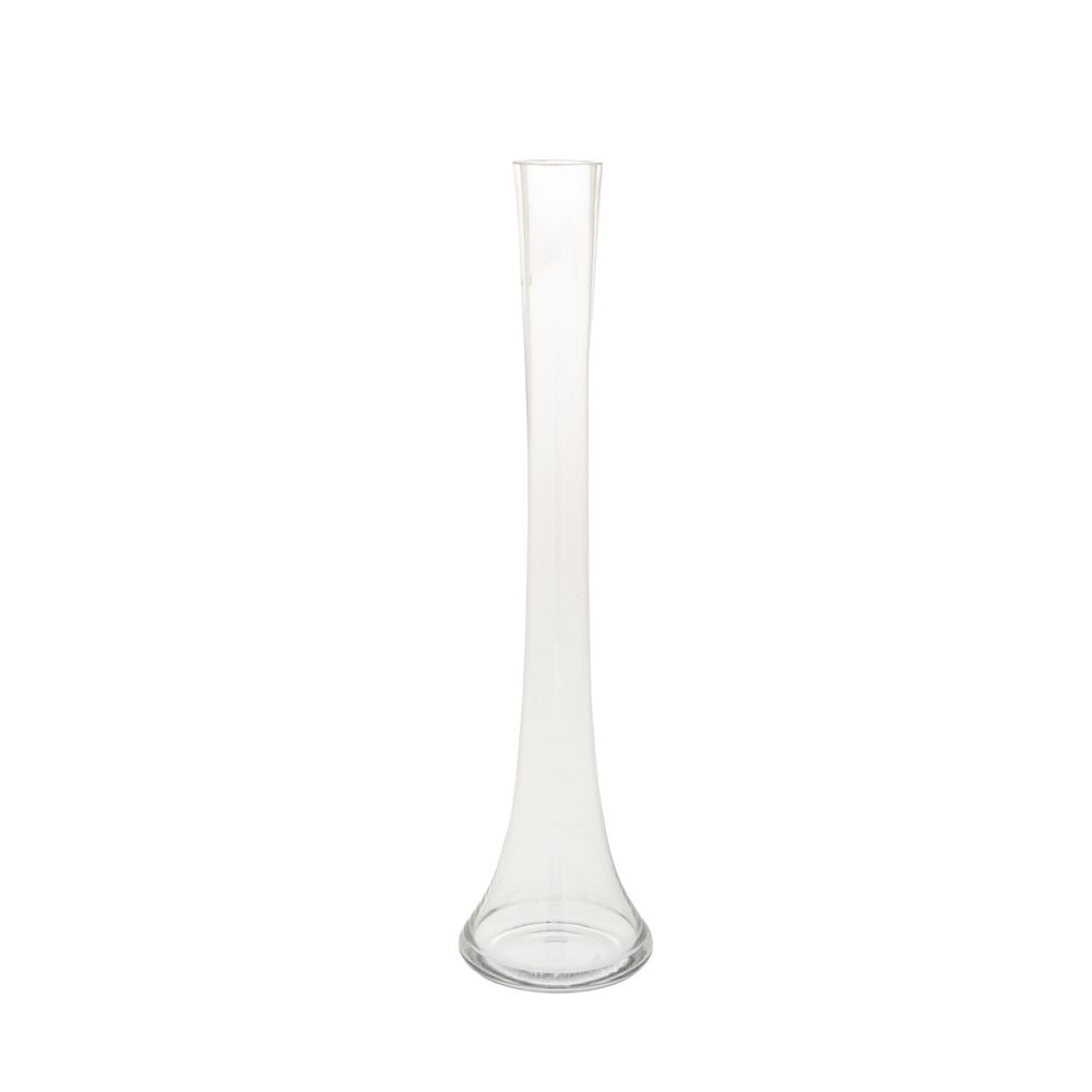 Прозрачна стъклена ваза ф10 с височина 40см.