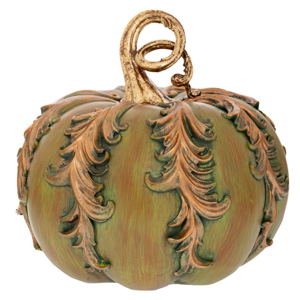  ТИКВА С РЕЛИЕФЕН СВИТЪК ОТ ЗЕЛЕНА СМОЛА, 23×23×21,5 см