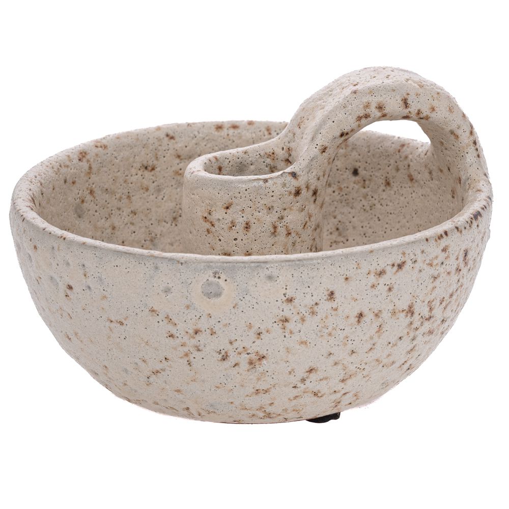  СИВ КЕРАМИЧЕН СВЕЩНИК 14X14X10 см