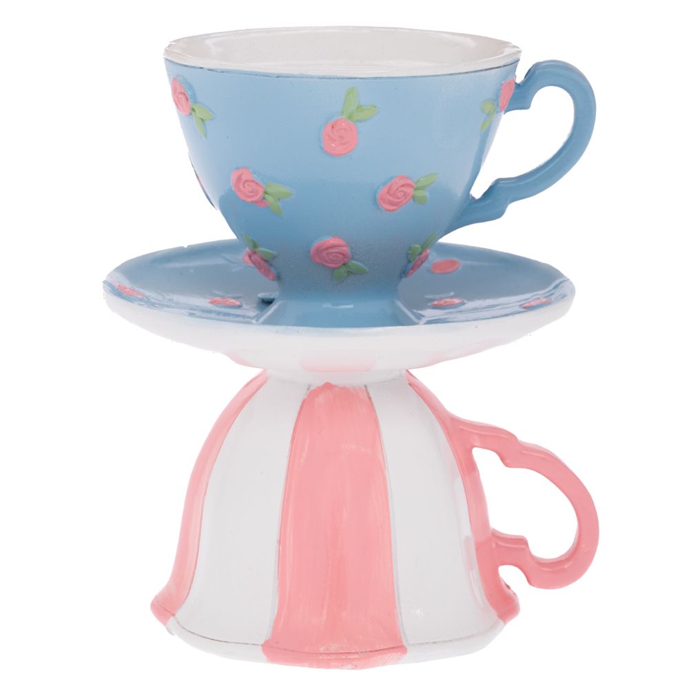  ВЕЛИКДЕНСКА СВЕЩ ВЪВ ФОРМАТА НА ЧАЙНИК ОТ СИНОВО-РОЗОВА СВЕТЛИНА ОТ СМОЛА  10×9×11 см