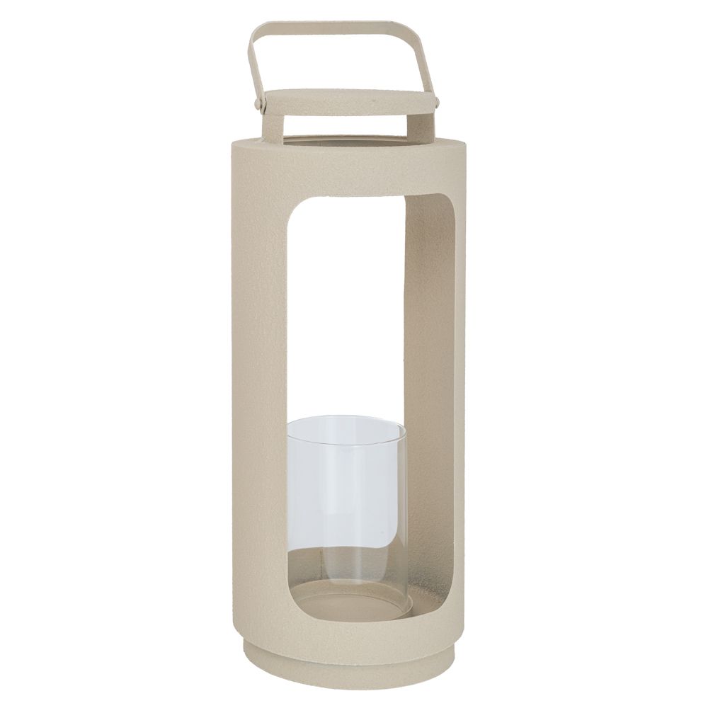  МЕТАЛЕН ФЕНЕР В КРЕМОВ ЦВЯТ 18X18X44,5 СМ