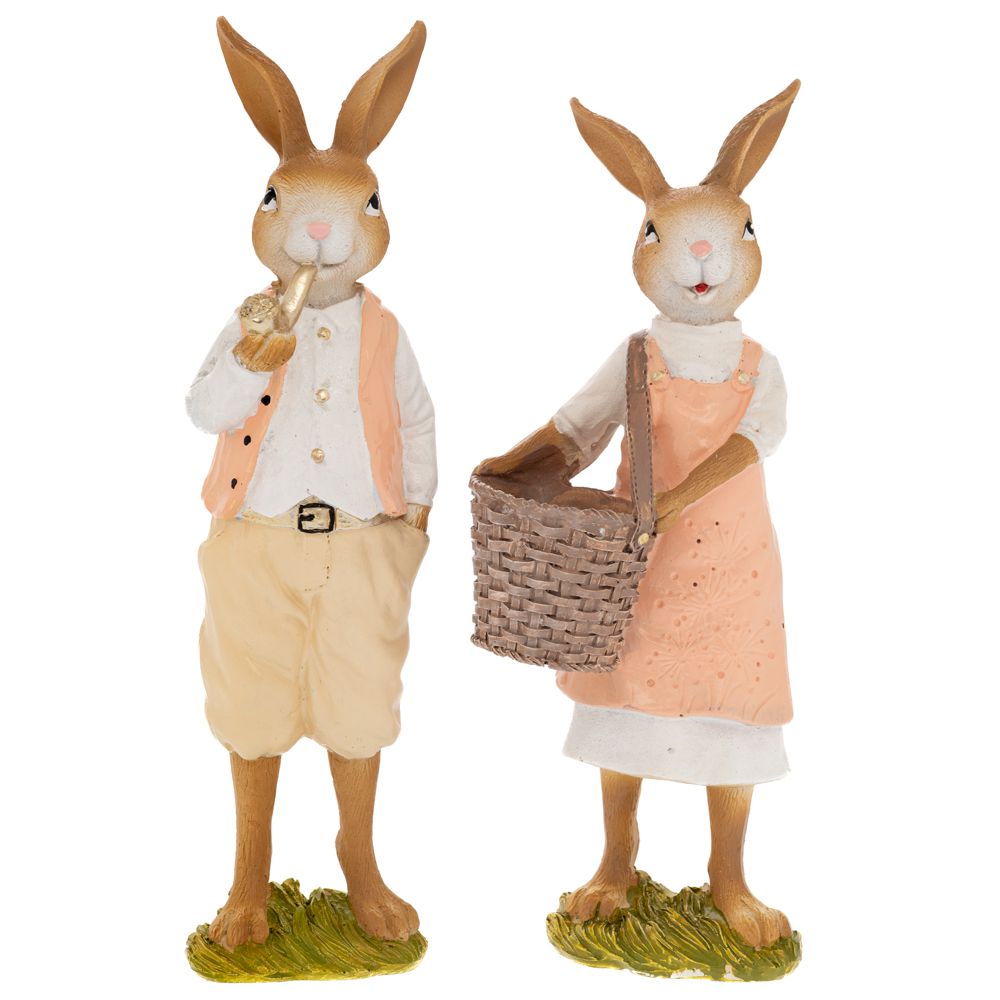  КОМПЛЕКТ ОТ 2 ЗАЙЧЕТА ОТ ПОЛИРЕЗИН 6X5X25 9X7X24 см