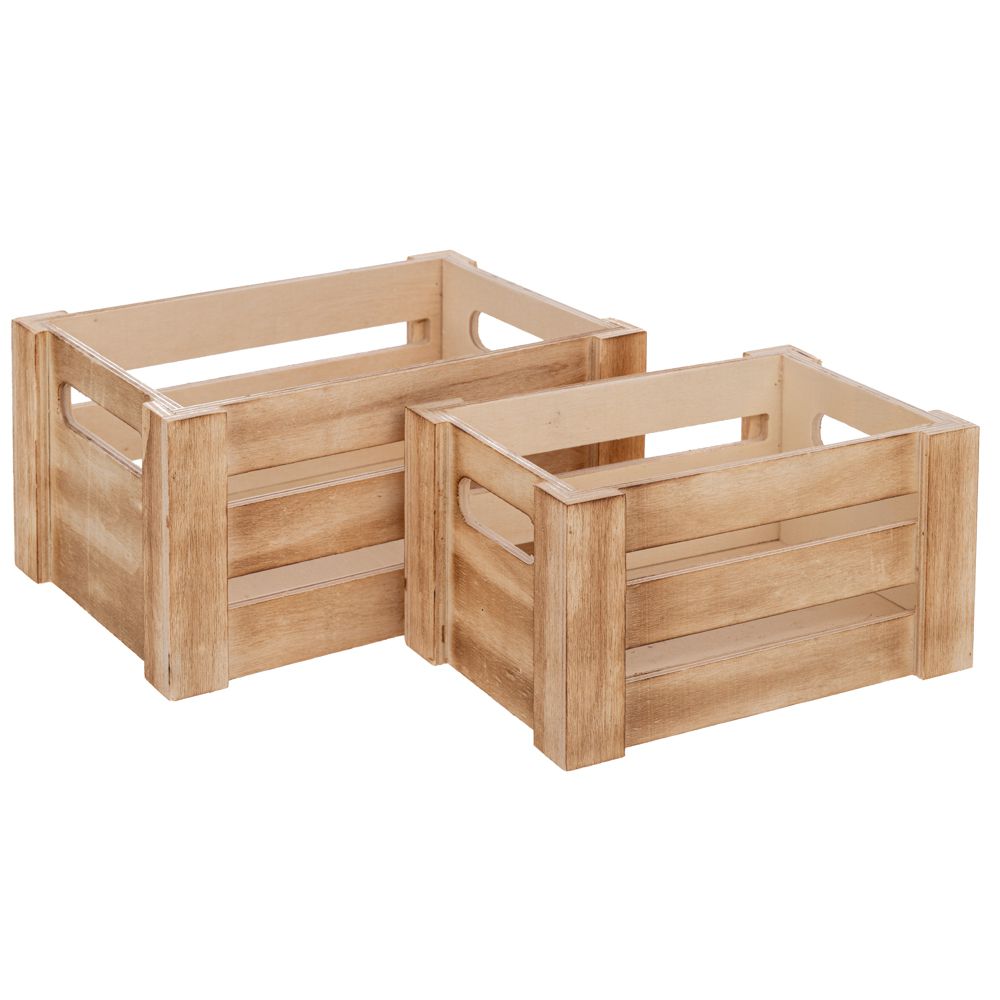  КОМПЛЕКТ ОТ 2 ЕСТЕСТВЕНИ ДЪРВЕНИ КАСЕТИ 18X12X9 15X10X8 см