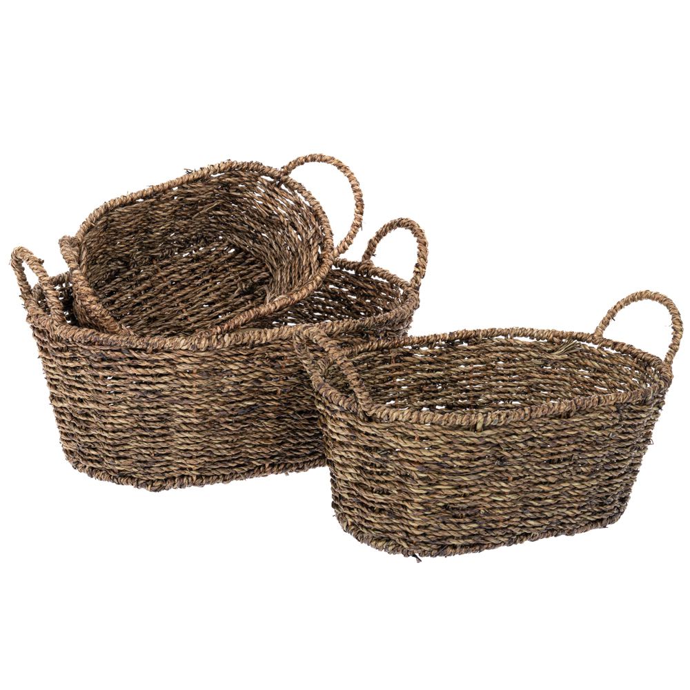  КОМПЛЕКТ ОТ 3 КОШНИЦИ С ДРЪЖКИ 35X25X14, 30X20X12, 25X15X10 см