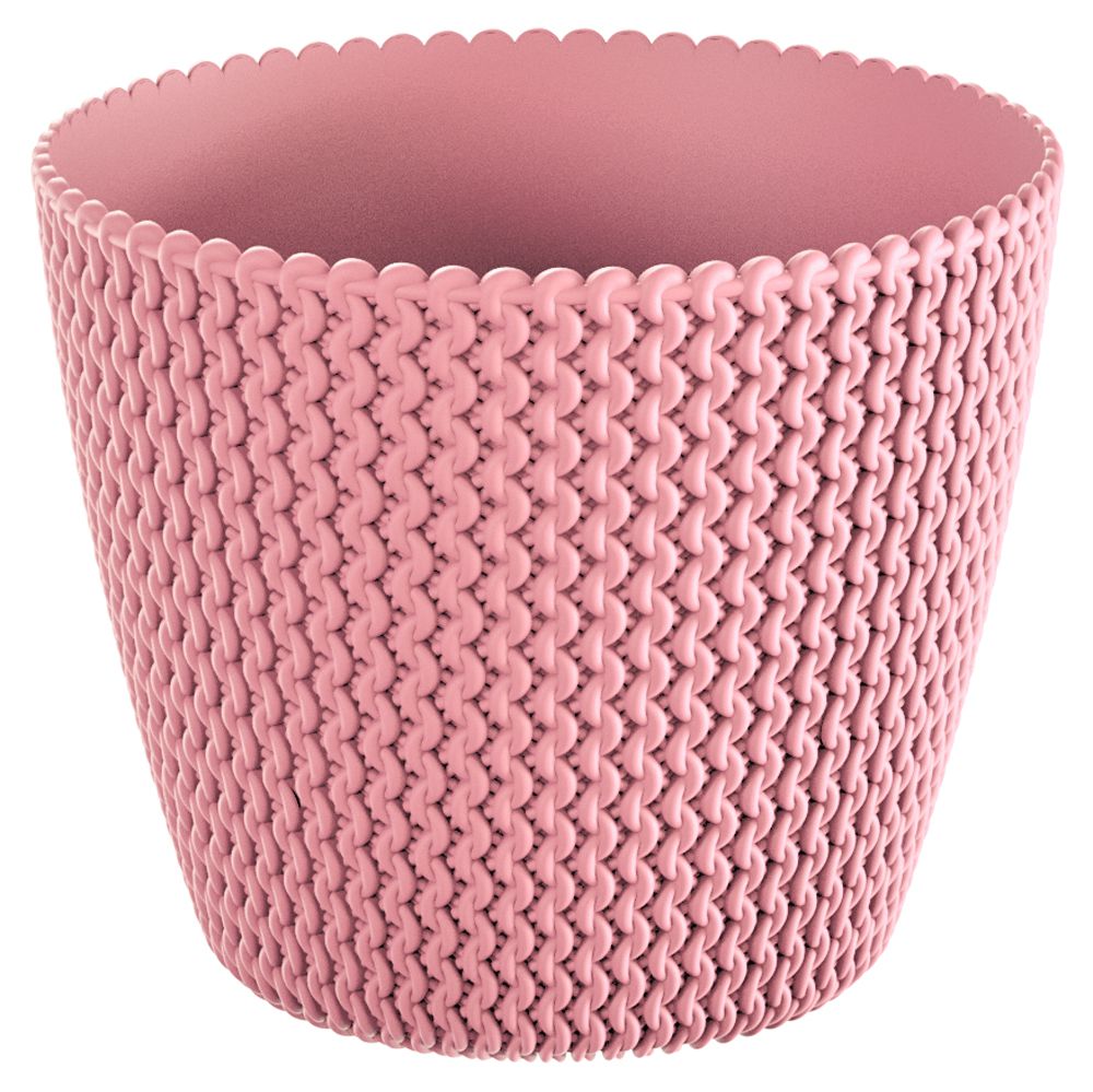 Кашпа SPLOFY плетка в цвят розово, Ф 16х13см