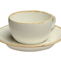 PORLAND - BEIGE - Чаша с чиния за чай - 210мл