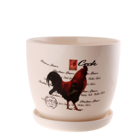 Ceramic pot rooster,17X17X5.5cm