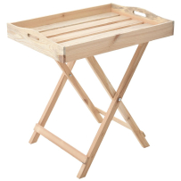 Дървена масичка за сервиране, бяла, 70Х50Х85СМ