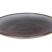 Plate w. golden edge.H2/D21 cm grey.Material: Glass
Not dishwasher safe