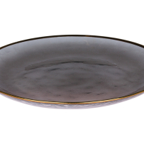 Plate w. golden edge.H2/D29 cm grey.Material: Glass
Not dishwasher safe