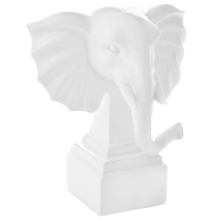 Полирезинова фигура слонска глава, бяла, 20х20 см