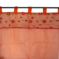 Orange Organza Curtains, 220 cm.(1/36)