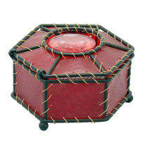 Leather Hexagon Box, 6 cm.1m.(1/60)