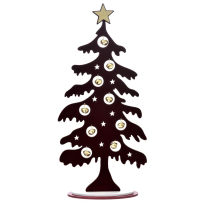 XMAS WOODEN TREE RED WITH STAR 22X9X49C