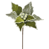 POINSETTIA GREEN FROSTED STEM 25X65CM