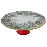 XMAS CAKE STAND WITH BERRIES DESIGN 29X10CM