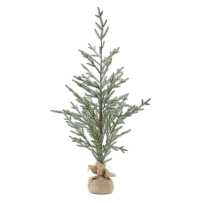 SNOWY GREEN TREE IN JUTE BASE 125CM