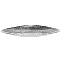 SILVER METAL HAMMERED TRAY 40CM