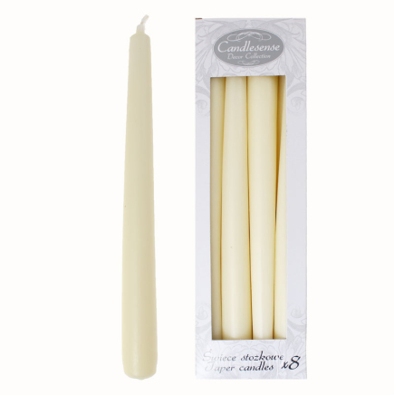 Colored taper candles - Cream color, 7h, 240 x 22мм