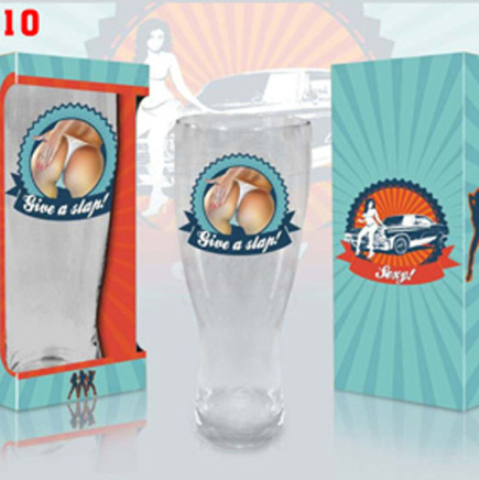 Beer glass,&ldquo;GIVE A SLAP&ldquo; ! 3,500 ml