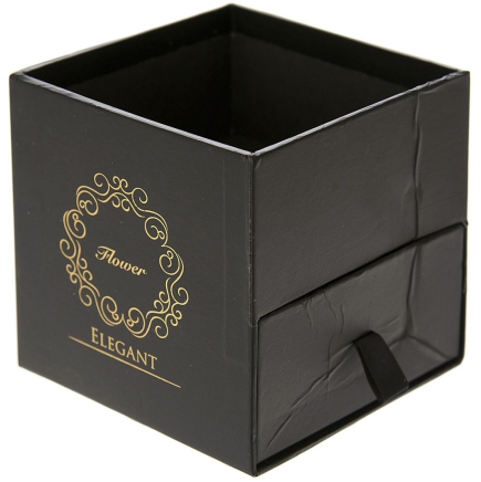 Картонена кутия с чекмедже,  ELEGANT, черна, 10х10х10/ 28 см