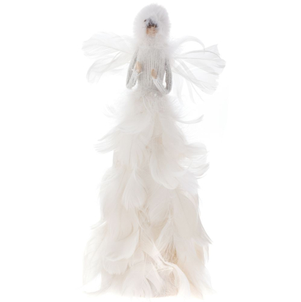 Жена с рокля от бели пера, 15х35 см