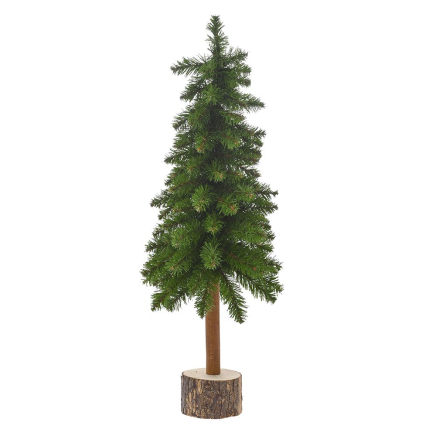Коледна елха зелена върху пънче, 65 см