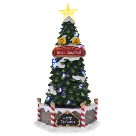 CHRISTMAS ROTATING TREE ANIMATED WITH LIGHTS AND MUSIC 17X15X31CM