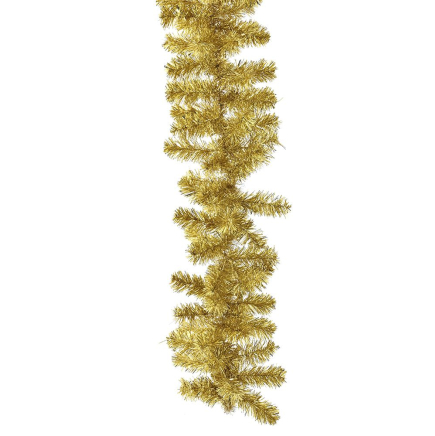 Гирлянд от 180 златни PVC елхови връхчета, Ф 14х270 см