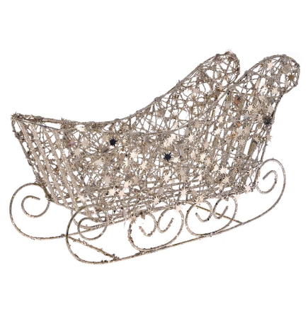 XMAS CHAMPAGNE SLEIGH 35x11x21CM